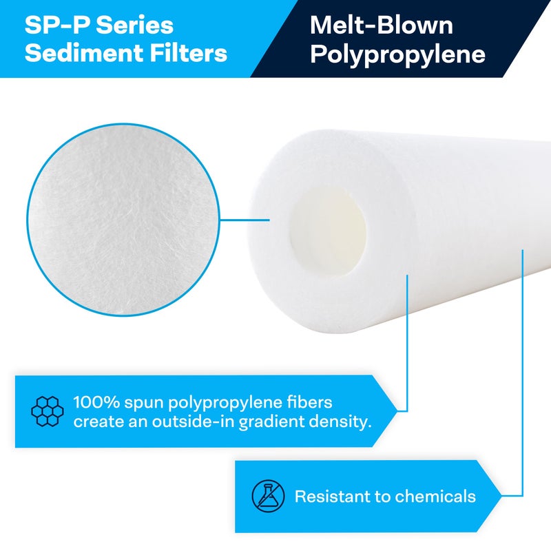 SpiroPure SP-P5 10x2.5 5 Micron Spun Melt-Blown Polypropylene Sediment Water Filter Cartridge SDC-25-1005 P5 155014-43 (Case of 24) - Image 2